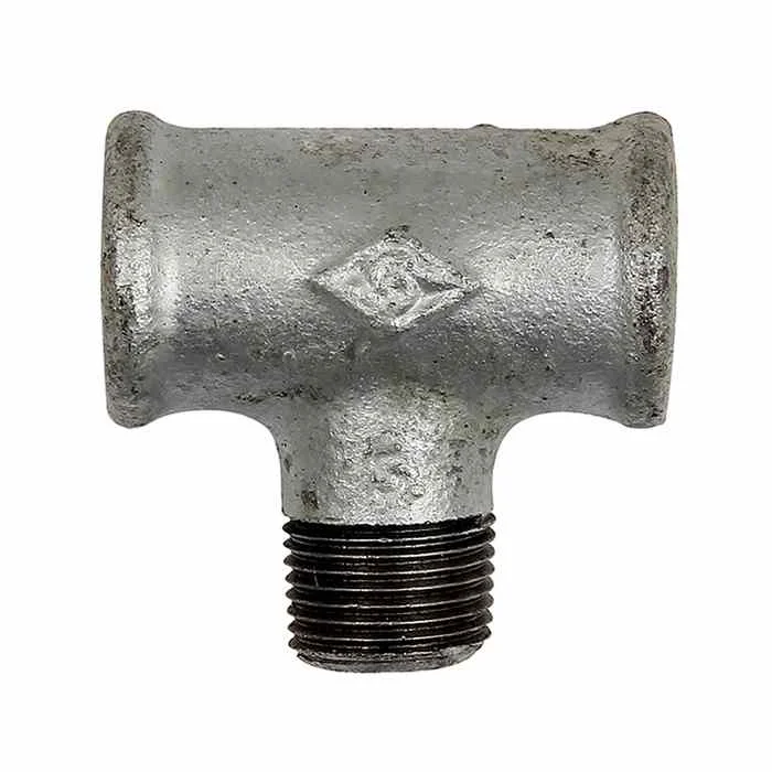 Zertifiziert RIEGLER T-Stück 133, IG/AG/IG, Rp 1/2, schwarzer Temperguss feuerverz.