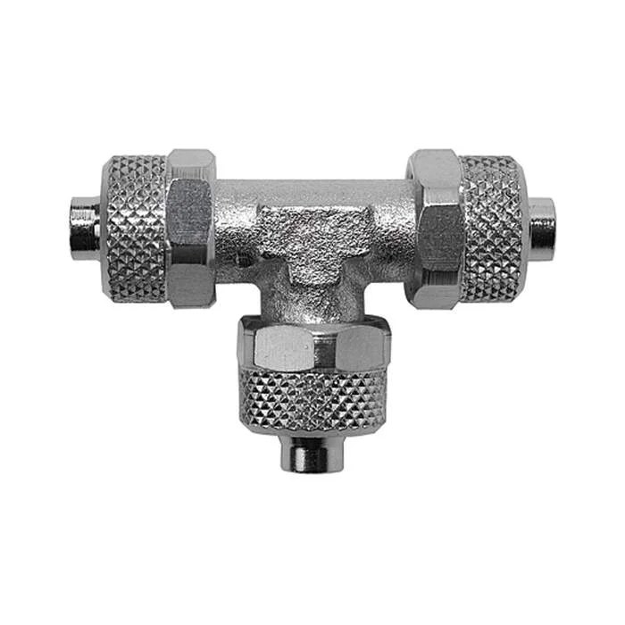 Zertifiziert RIEGLER T-Verbinder »value line«, für Schlauch 6/4, Messing vernickelt