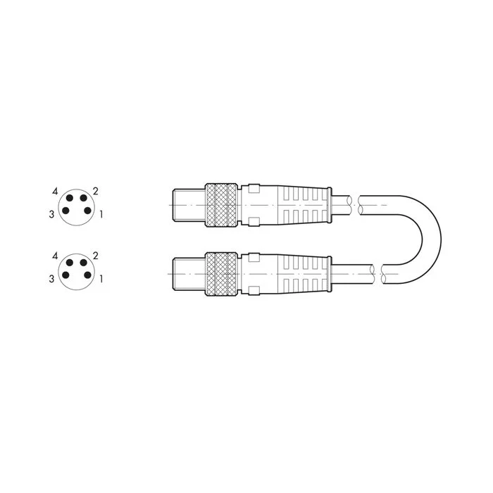 Zertifiziert RIEGLER Verbindungskabel, M8 St. 0° / M8 St. 0°, 4-polig, High-Flex, 10 m