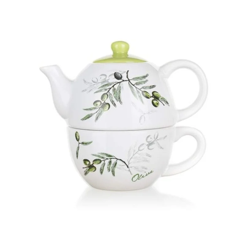 BANQUET OLIVES Teekanne mit Tasse OK 60ZF1124OL Bestseller