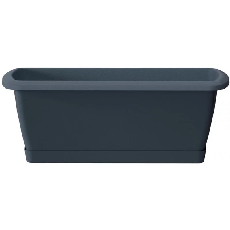 Zertifiziert Prosperplast RESPANA SET Blumenkasten mit Untersetzer 78,5x18,4x14,5cm ISE800P-S433