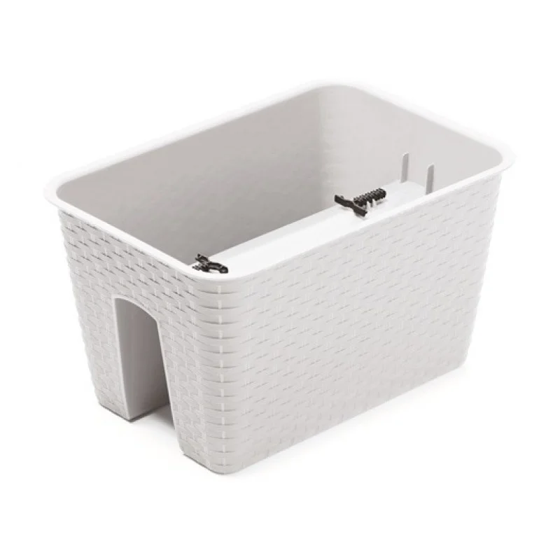 Zertifiziert PROSPERPLAST RATOLLA Reling Blumenkasten 39,6 x 27,2 x 22,5 cm weiß DRLB400