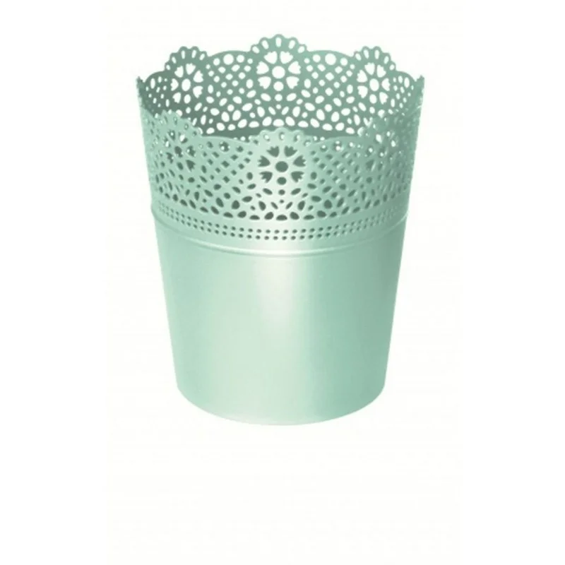 Zertifiziert Prosperplast LACE Blumentopf mit Spitzenumrandung 16 cm Pistaziengrün DLAC160-573U